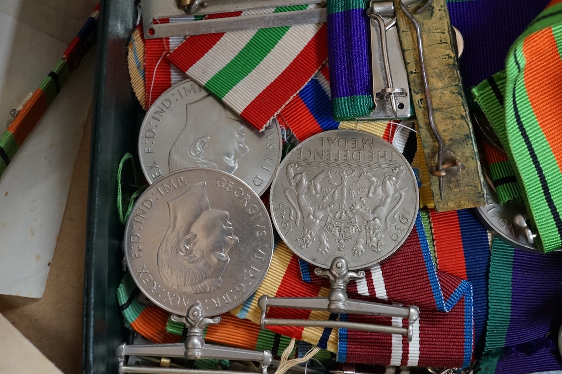 A large mixed group of World War Two medals